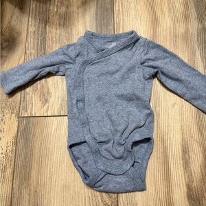 H&M Heather Blue Long-Sleeve Wrap Kimono One-Piece